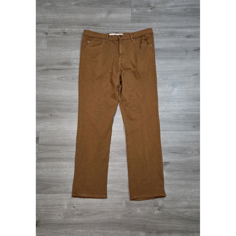 Laguna Mens Pants Terry Brown Cotton Spandex Stretch 38x32